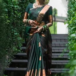 Moda Rapido Woven Design Zari Silk Blend Handloom Banarasi Saree image 2