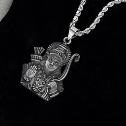 THE MEN GIFT Men Silver-Plated Contemporary Pendant With Chain-picture-14