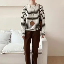 Mast & Harbour Women Striped Long Sleeves Round Neck Pullover Sweater-picture-30