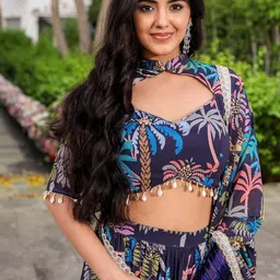 Kaizen TEXO FAB Printed Semi-Stitched Lehenga & Unstitched Blouse With Dupatta image 2