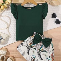 INCLUD Girls Tropical Printed Top with Shorts-picture-30