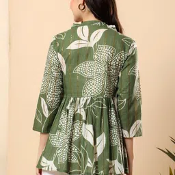 HERE&NOW Floral Print Cotton Peplum Top image 3