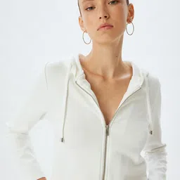 Koton Women Crop Cardigan with Zip Detail Detail-picture-36