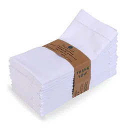 fingercraft White 12 Pieces Pure Cotton Table Napkins image 1