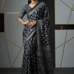 Anouk Rustic Ethnic Motifs Silk Blend Handloom Dabu Saree-image-98