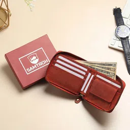 SAMTROH Men Leather Zip Around Wallet image 5