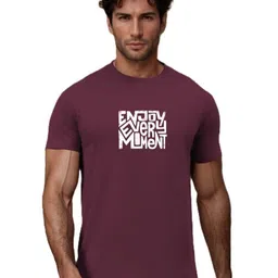 BLUEFICUS Typography Printed Bio Finish Slim Fit T-Shirt-picture-30