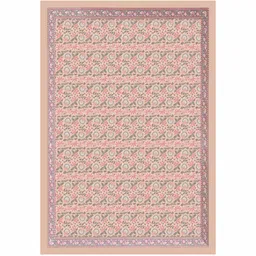 Texstylers Beige & Peach Floral Printed Pure Cotton 6-Seater Rectangle Table Cover image 4