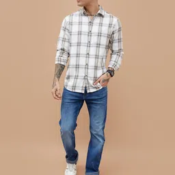 Fame Forever by Lifestyle Men Windowpane Checked Spread Collar Casual Shirt image 2