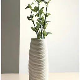 HABERE INDIA White Textured Printed Ceramic FlowerVases-image-69