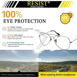 RESIST EYEWEAR Unisex Aviator Sunglasses with UV Protected Lens image 4