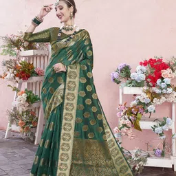 Anouk Rustic Woven Design Zari Banarasi Saree-image-39