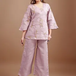 Tikhi Imli Embroiderey Top With Palazzos Co-Ords-picture-44