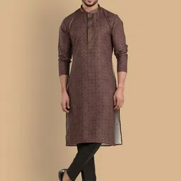 TRENDS OF ETHNIC Men Printed Thread Work Kurta-image-56
