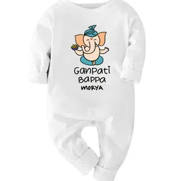 Zeezeezoo Infants Ganpati Bappa Moriya Printed Cotton Romper-picture-26