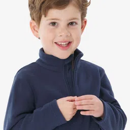 Decathlon Kids Warm Hiking Jacket MH100 Half Zip image 3