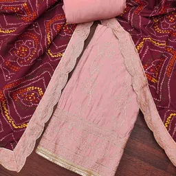 KIMISHA Floral Embroidered Beads & Stones Unstitched Dress Material-picture-32