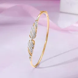 Mia by Tanishq 14 Kt Gold Graceful Drift Diamond Bangle - 7.552 g-picture-21