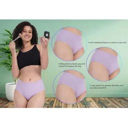 ORLIZEA Pack of 3 Women High-Rise Cotton Blend Hipster Briefs image 5