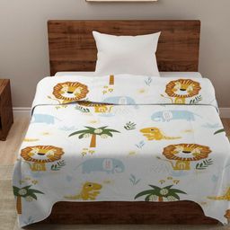 HOSTA HOMES White & Yellow Cartoon Characters AC Room 210 GSM Single Bed Comforter-picture-23