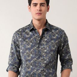 Arrow New York Men Slim Fit Floral Spread Collar Cotton Formal Shirt-picture-39