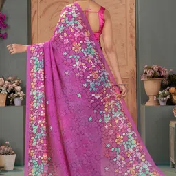 Garden Vareli Geometric Printed Pure Georgette Saree image 2