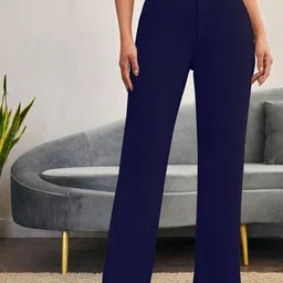 BAESD Women Relaxed Straight Leg High-Rise Stretchable Trousers-picture-30