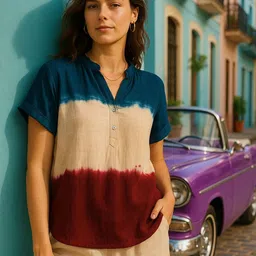 Maaesa Women Regular Fit Tie And Dye Casual Top-image-57