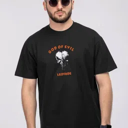 Leotude Typography Printed Drop-Shoulder Sleeves Oversized T-shirt-picture-17