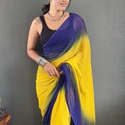 HERE&NOW Ombre Poly Georgette Saree image 4