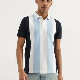 United Colors of Benetton Men Colourblocked Striped Polo Collar T-shirt image 1