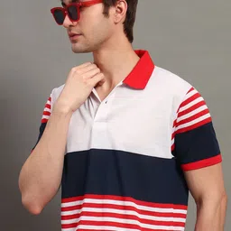 GET GOLF Men Striped Polo Collar Cotton T-shirt-picture-11