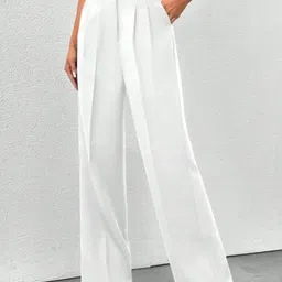Next One Women Smart High-Rise Easy Wash Pleated Trousers-picture-17