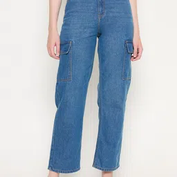Madame Women Cotton Mid-Rise Cargo Jeans-picture-40