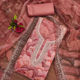 Rangtulika Ethnics Motifs Embellished Organza Unstitched Dress Material-picture-55