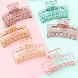 HANDBAG COLLECTION Women Set Of 6 Transparent Claw Clip-picture-12