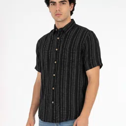 glitchez Vertical Striped Relaxed Fit Casual Shirt-image-82