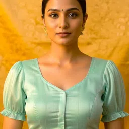 HERE&NOW Embellished Alterable Organza Saree Blouse with Elegant Design-picture-10