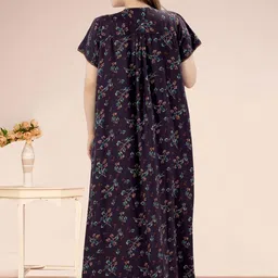 Soulemo Women Printed Round Neck Maxi Nightdress image 2