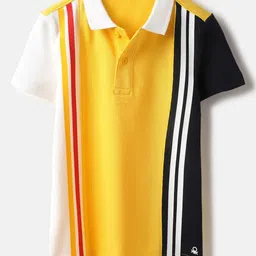 United Colors of Benetton Boys Colourblocked Polo Collar Pure Cotton Applique T-shirt-picture-43
