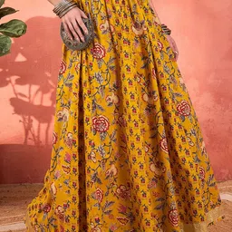 Shae by SASSAFRAS Printed Pure Cotton Flared Maxi Skirt image 3