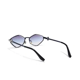 Voyage Unisex Blue Lens & Blue Oval Sunglasses with UV Protected 2697MG7522 image 5