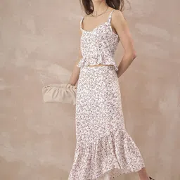 all about you Printed Shoulder Strap Top & Skirt Co-Odrs Set image 5