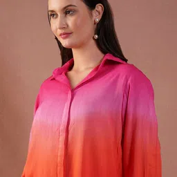 kalamir Zenava by Myntra Ombre Shirt With Trousers Co-Ords image 5