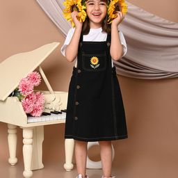 Superminis Girls Twill Embroidered Dungarees-picture-7