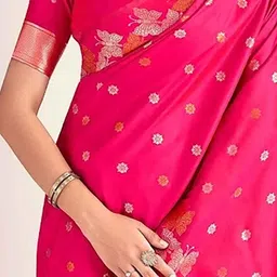 Moda Rapido Ethnic Motifs Zari Silk Blend Handloom Banarasi Saree image 4