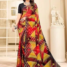 Reboot Fashions Printed Pure Chiffon Saree-image-45