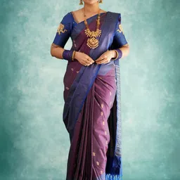 CANIZZARO Woven Design Zari Silk Blend Banarasi Saree-picture-16