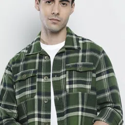 the indian garage co. Men Regular Fit Checkered Casual Shirt-picture-11