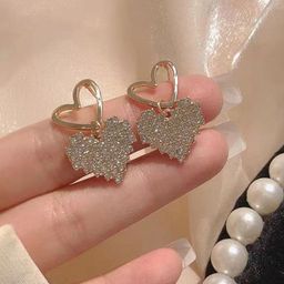 VAGHBHATT Gold-Plated Artificial Stones Studded Heart Shaped Drop Earrings-picture-44